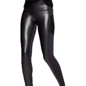 Athleta Gleam Chaturanga To Town faux leather M P